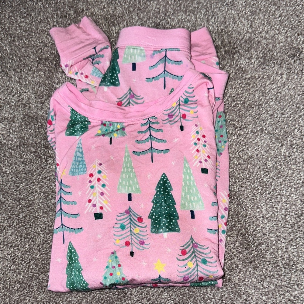 Little Sleepies Pink Tree Print Pajama Set